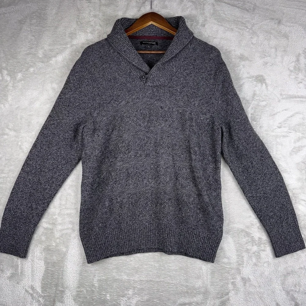 Banana Republic Sweater Mens Large Gray Wool‎ Blend  Pullover